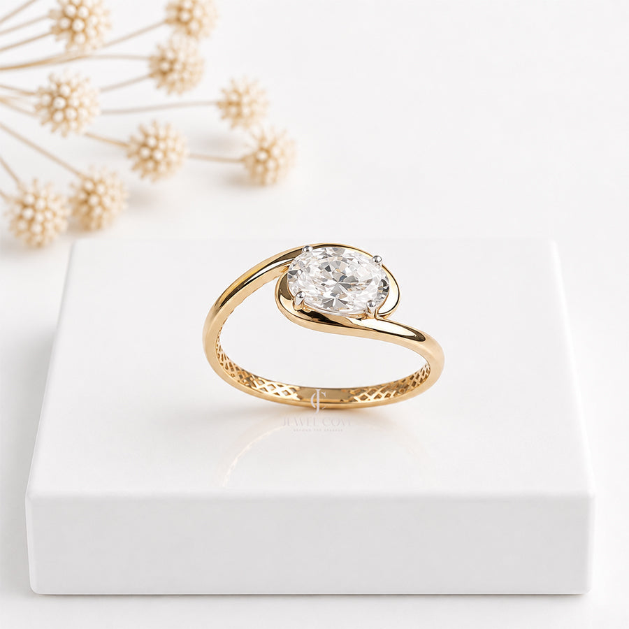 1 CT Oval IGI Certified Lab Grown Diamond Split Shank Ring | IGI Certified