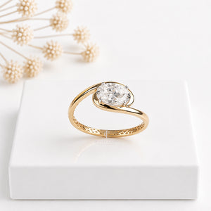 1 CT Oval IGI Certified Lab Grown Diamond Split Shank Ring | IGI Certified