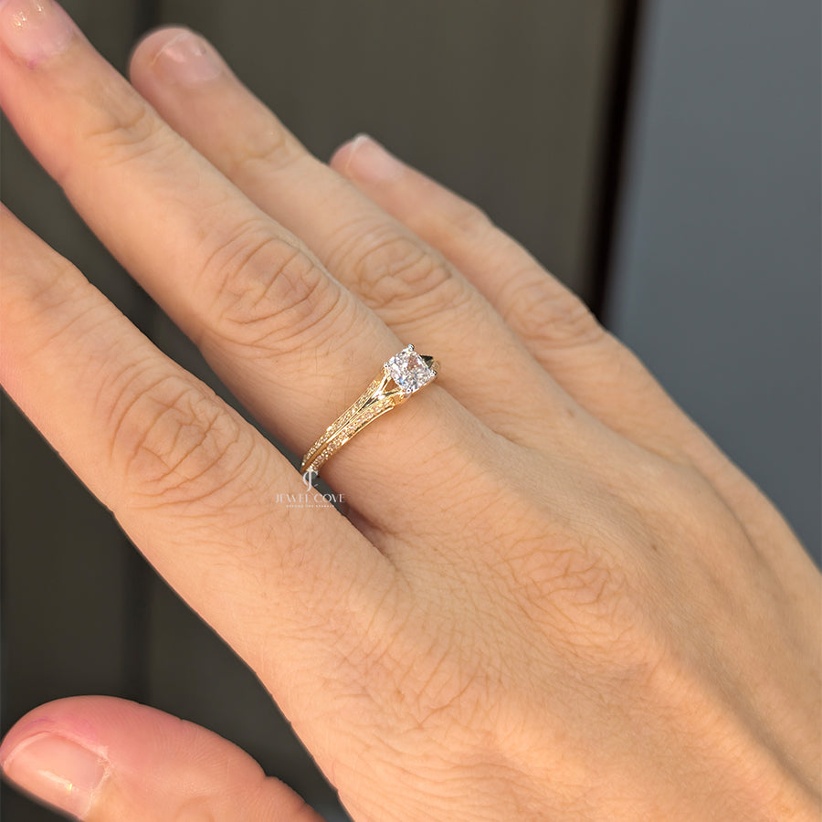 0.4CT Princess Solitaire Lab Grown Diamond Ring | Lab Grown Diamonds | IGI Certified