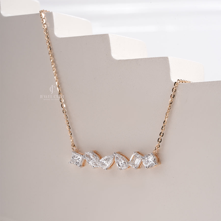 Mix Lab Grown Diamond Bar Necklace for Women Luxury Fine Jewelry Collection
