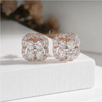 Elegant Flower-Inspired Diamond Studs – 1.80 Ct in Rose Gold