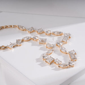 11ctw Multi-Cut Lab Diamond Necklace in 10K | E-F Color | VVS- VS Clarity | Rose Gold 10K | IGI Certified