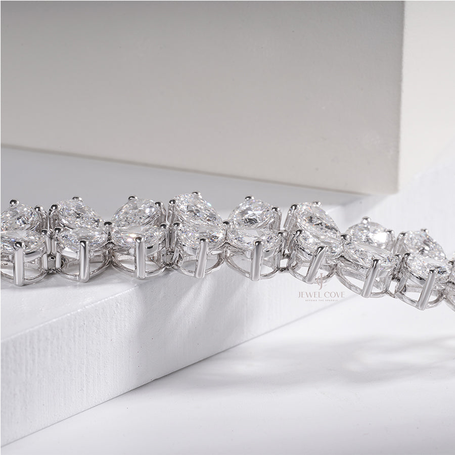 Delicate Pear Diamond Bracelet Woman’s Wrist – Minimalist Jewelry Style