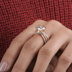 Serene Streaks Solitaire Ring Moissanite Diamond Engagement Ring