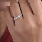 Princess Cut Diamond Pave Set Nayra Engagement Ring
