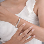 Elegant Oval Cut Lab Grown Diamond Tennis Bracelet in White Gold, Timeless Luxury Jewelry Design