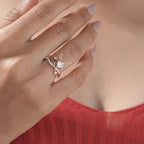 0.80 Carat Princess Cross Round Diamond Brilliance Engagement Ring