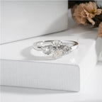 Pear Shaped Diamond Three Stone Ring in Classic Engagement Ring