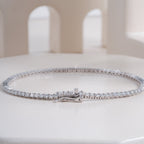 Classic Round Lab Grown Diamond Tennis Bracelet in White Gold, Elegant Everyday Luxury Jewelry