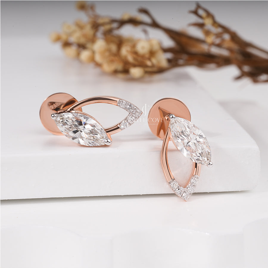 Marquise Shape Diamond Ailana Stud Earrings