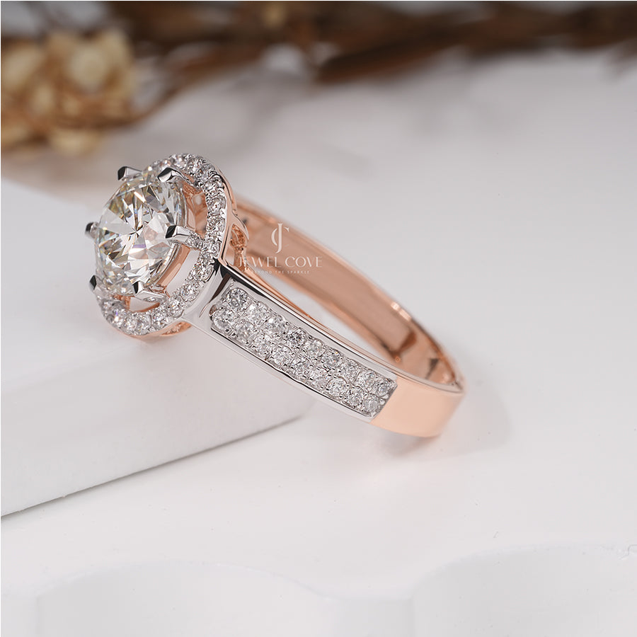 1.30 Carat Round Diamond Heroine Halo Ring