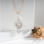 Leaf Motif Diamond Pendant Necklace – White Gold Jewellery (ONLY PENDENT)