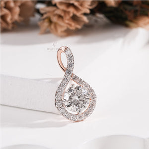 Round Lab Grown Infinity Pendent | IGI Certified | E-F Color | VVS- VS Clarity | White Gold 14K | Classic Dainty