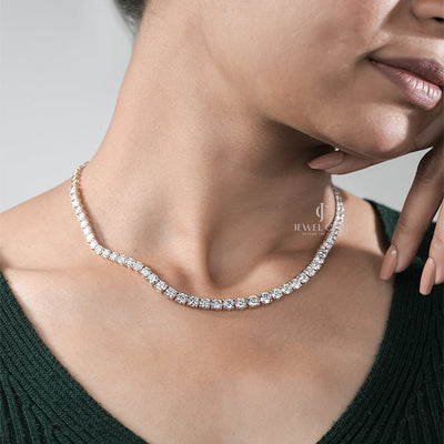 Elegant Diamond Tennis Necklace – Luxury Jewelry Statement Piece