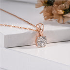 Classic Solitaire Round Cut Diamond Pendant in Rose Gold (ONLY PENDENT)