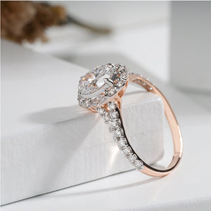 Oval Halo Moissanite Wedding Ring | E-F Color | VVS- VS Clarity | IGI Certified | Wedding Gift