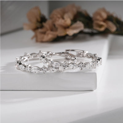 Elegant Hoop Earrings for Women – Sparkling White Gold Statement Jewelry