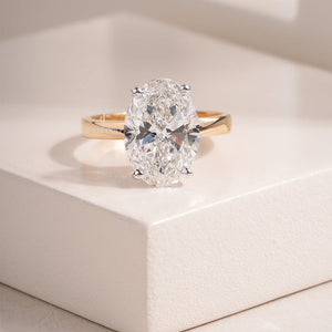 Oval Lab-Grown Four-Prong Setting Solitaire Band | IGI Certified | Solitaire Ring
