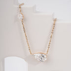 Solitaire Pear Lab Grown Diamond Wedding Pendent for Wedding Gift Attached Chain