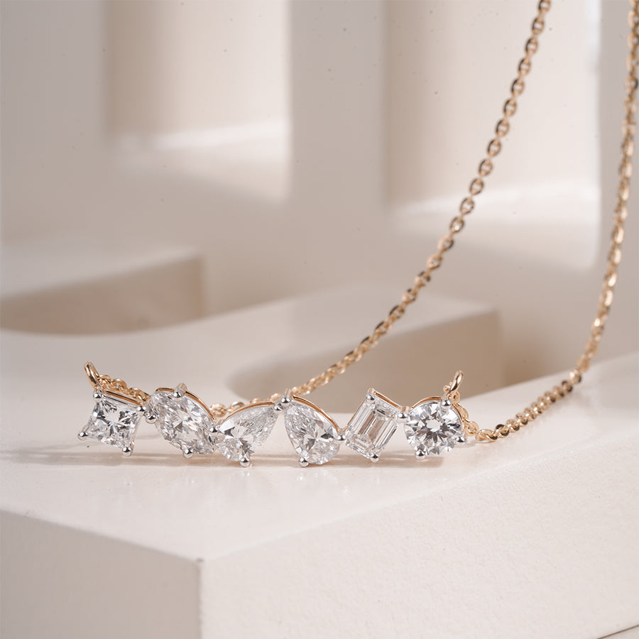Mix Lab Grown Diamond Bar Necklace for Women Luxury Fine Jewelry Collection