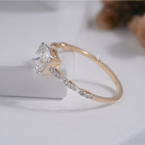 1.07tcw Cushion Solitaire Lab Grown Wedding Ring | IGI Certified | E-F Color | VVS- VS Clarity