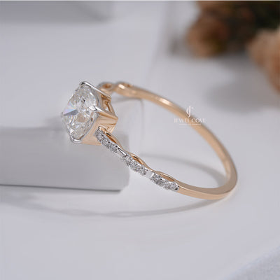 Cushion Cut Diamond Engagement Ring for Women in White Gold Wedding Jewellery Gift
