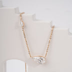 Solitaire Pear Lab Grown Diamond Wedding Pendent for Wedding Gift Attached Chain