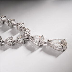 10K White Gold Round Moissanite Necklace | White Gold 14K | IGI Certified | E-F Color | VVS- VS Clarity