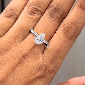 2CT Pear Engagement Ring | Lab Grown Diamonds | IGI Certified
