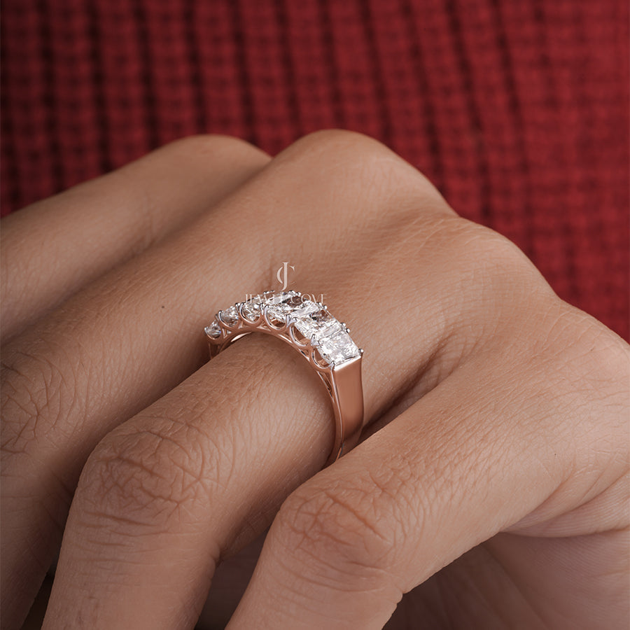 2.30 Carat Radiant Diamond Six Stone Halia Band