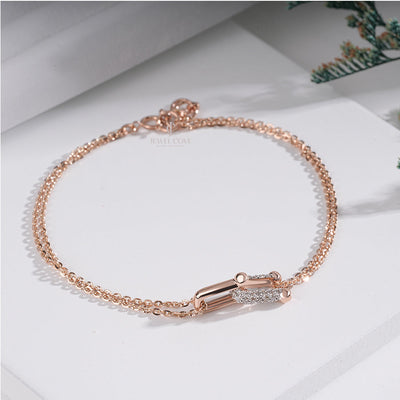 Elegant 0.40 Ct Diamond Safety Lock Bracelet