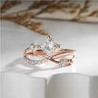 0.80 Carat Princess Cross Round Diamond Brilliance Engagement Ring