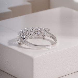 Pear Lab Diamond Stackable Band | 14K White Gold Eternity Band | IGI Certified