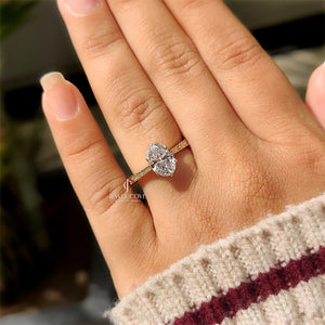 Oval Lab Diamond with Solitaire Hidden Gemstone Ring | IGI Certified