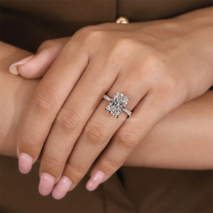 5CT Radiant Cut Diamond Ring in Pave Setting | IGI Certified