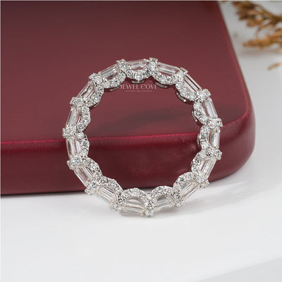 Emerald And Round Diamond Kennedy Full Eternity Band