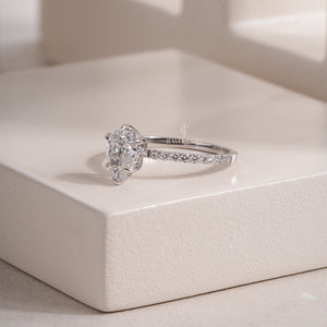 Pear Moissanite Pave Eternity Band Ring | IGI Certified Diamond Ring For Her