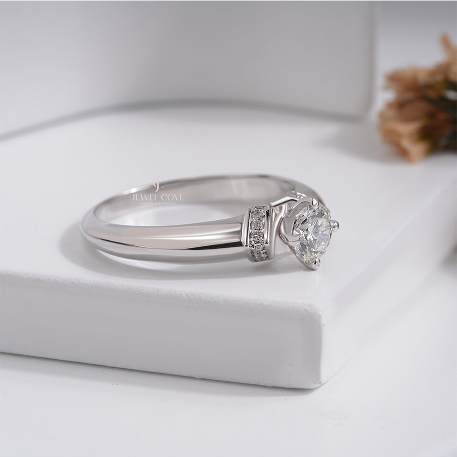 Round Solitaire 0.52tcw Lab Grown Wedding Band | IGI Certified | E-F Color | VVS- VS Clarity