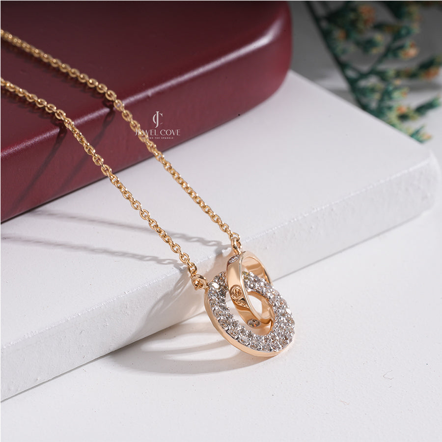Open Circle Necklace With Chain Necklace | IGI Certified | E-F Color | VVS- VS Clarity