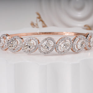Oval 6.88 Carat Lab Grown Diamond Bangle Bracelet, EF Color, VVS-VS Clarity, IGI Certified