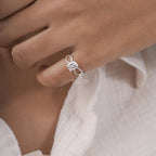 Cushion Cut Lab Grown Diamond Engagement Ring – Criss Cross Wedding Band