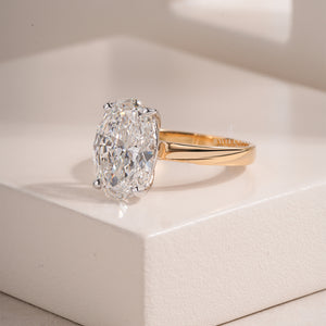 Oval Lab-Grown Four-Prong Setting Solitaire Band | IGI Certified | Solitaire Ring