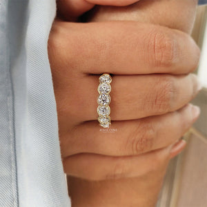 6 Stone Half Eternity Wedding Band | Lab Grown Diamond | IGI Certified
