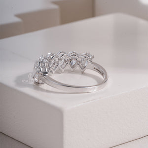 Pear Lab Diamond Stackable Band | 14K White Gold Eternity Band | IGI Certified