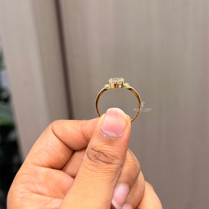 Elongated Cushion Vintage Ring | Lab Grown Diamonds | IGI Certified