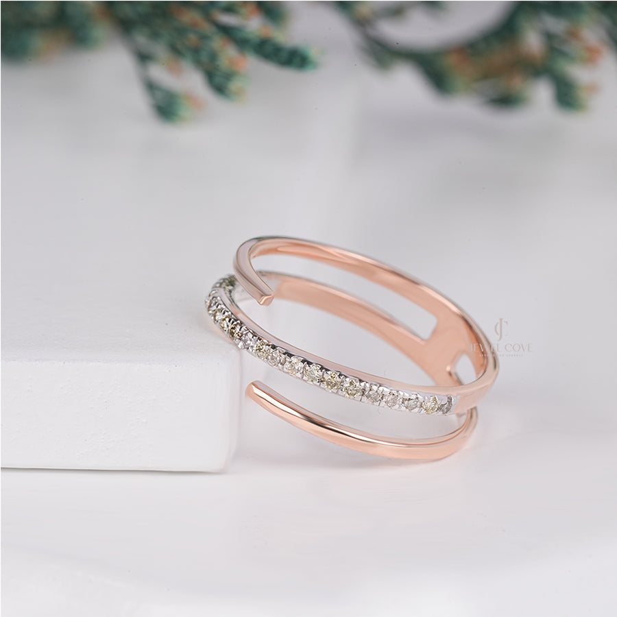 Elegant Spiral Diamond Ring in Rose Gold – 0.40 Carat