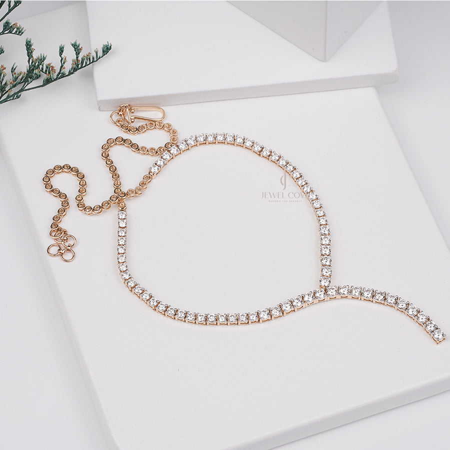 Modern V-Curve 5.00 Ct Diamond Y-Design Tennis Necklace