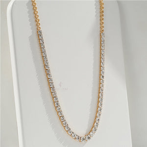 Round Moissanite Tennis Necklace | IGI Certified | E-F Color | VVS- VS Clarity | White Gold 14K