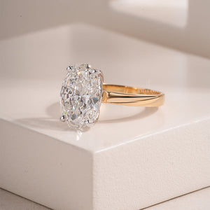 Oval Lab-Grown Four-Prong Setting Solitaire Band | IGI Certified | Solitaire Ring