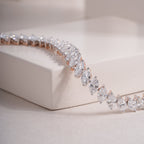 Exquisite Marquise Cut Lab Grown Diamond Bracelet Wedding Jewelry Collection, Engagement Bracelet